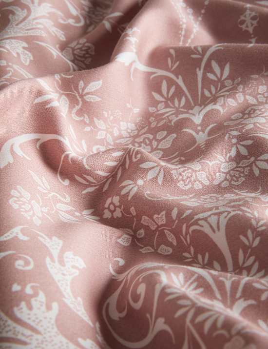 Parure de lit satinée à motif alouette damassé