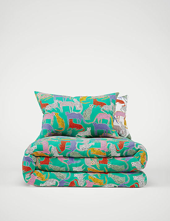 Parure de lit en lyocell à motif guépard
