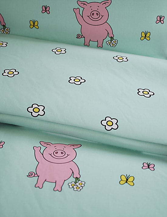 Bettw&auml;scheset aus reiner Baumwolle mit Percy Pig&trade;-Motiv