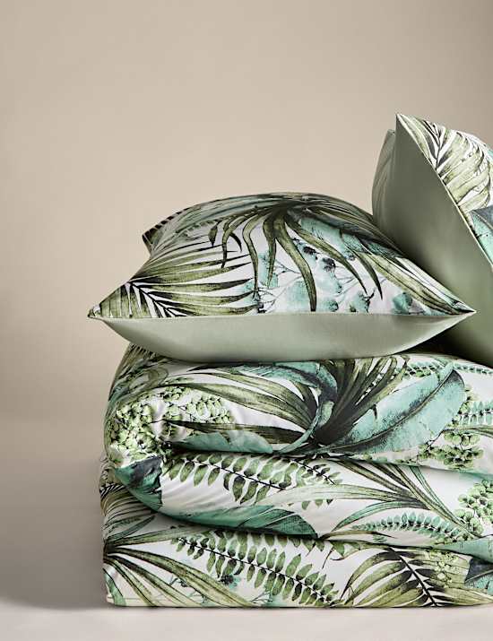 Pure Cotton Watercolour Palm Bedding Set