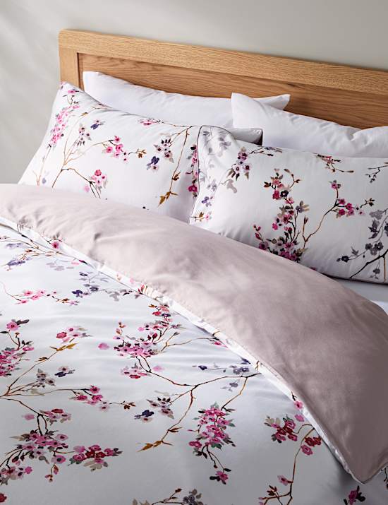 Pure Cotton Sateen Cherry Blossom Bedding Set