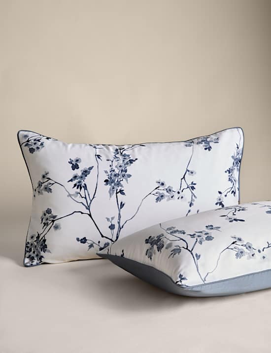 Set Perlengkapan Tidur Satin Katun Murni Motif Bunga Sakura