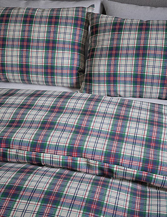 Ropa de cama de invierno de cuadros 100% algodón cepillado