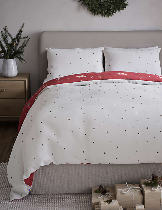 Parure de lit en coton mélangé à motif chien