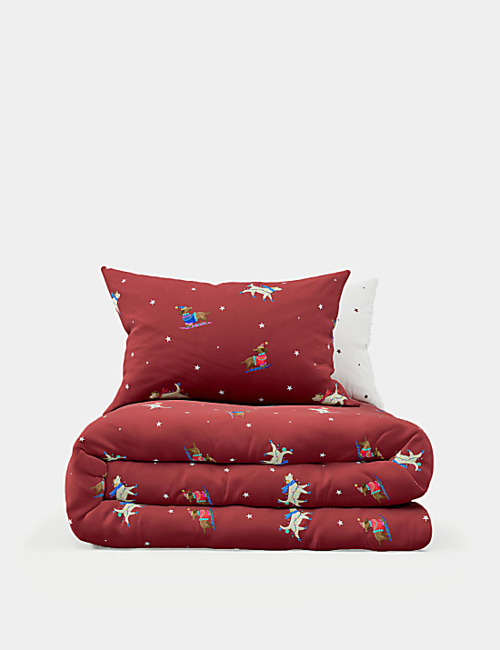 Parure de lit en coton mélangé à motif chien