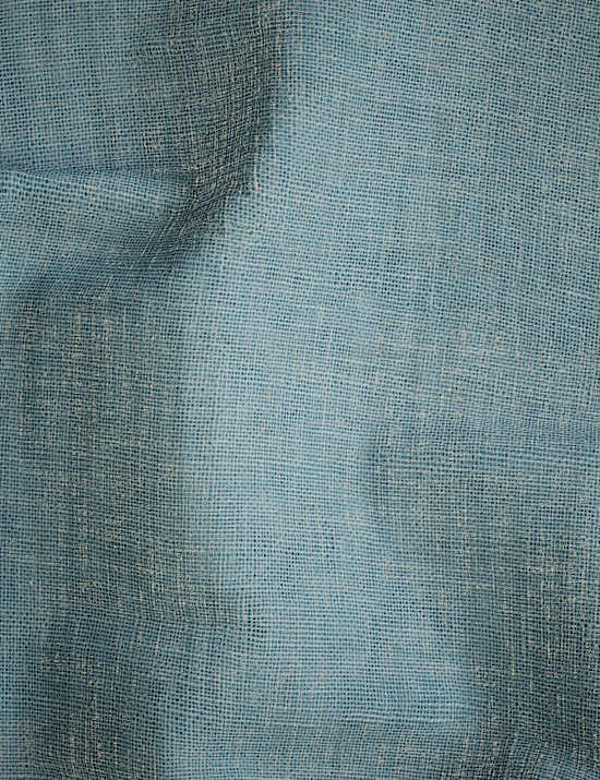 Rideaux transparents multiposition en coton et lin m&eacute;lang&eacute;