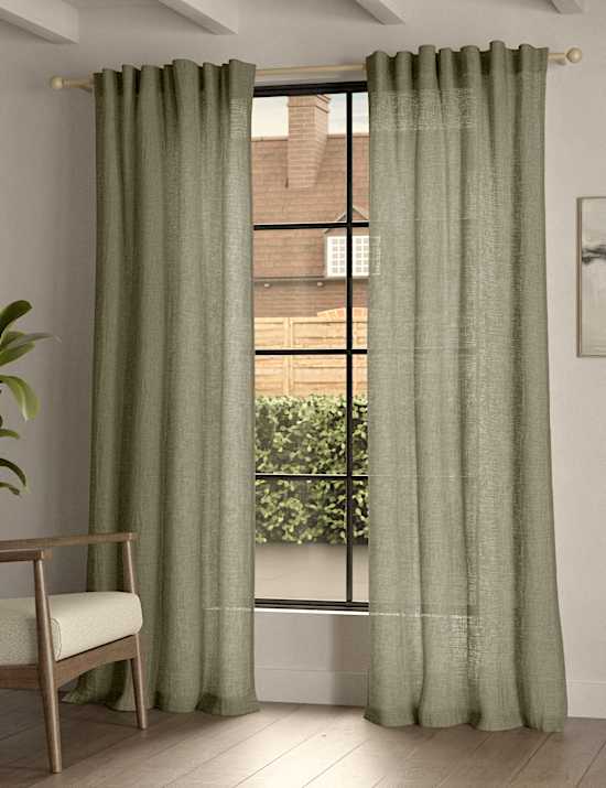 Cotton Linen Blend Sheer Multiway Curtains