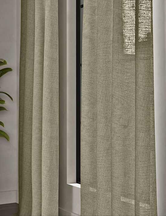 Cotton Linen Blend Sheer Multiway Curtains
