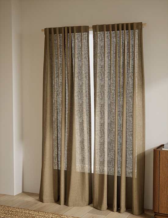 Cotton Linen Blend Sheer Curtains