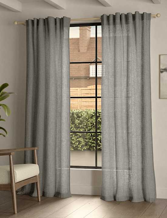 Cotton Linen Blend Sheer Multiway Curtains