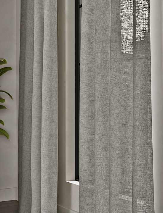 Cotton Linen Blend Sheer Multiway Curtains