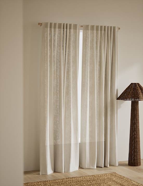 Cotton Linen Blend Sheer Multiway Curtains