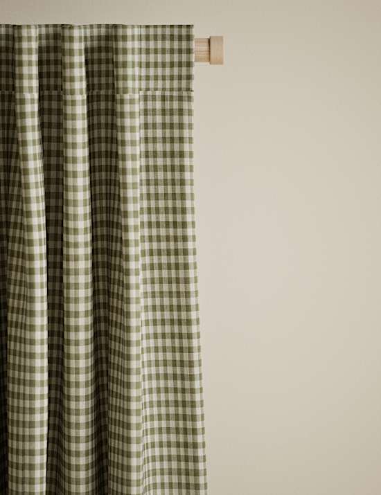 Pure Cotton Gingham Semi-Sheer Multiway Curtains