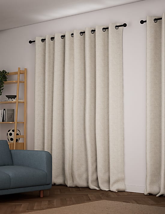 Jacquard Striped Eyelet Curtains