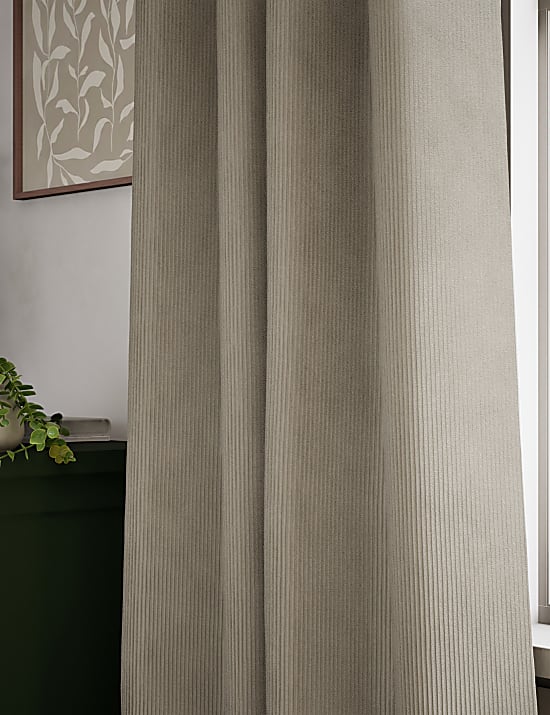 Velvet Ribbed Eyelet Blackout Curtains