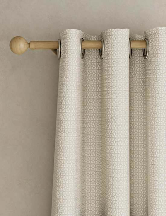 Chenille Geometric Eyelet Curtains
