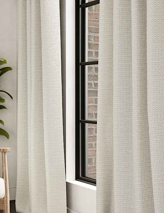 Chenille Geometric Eyelet Curtains