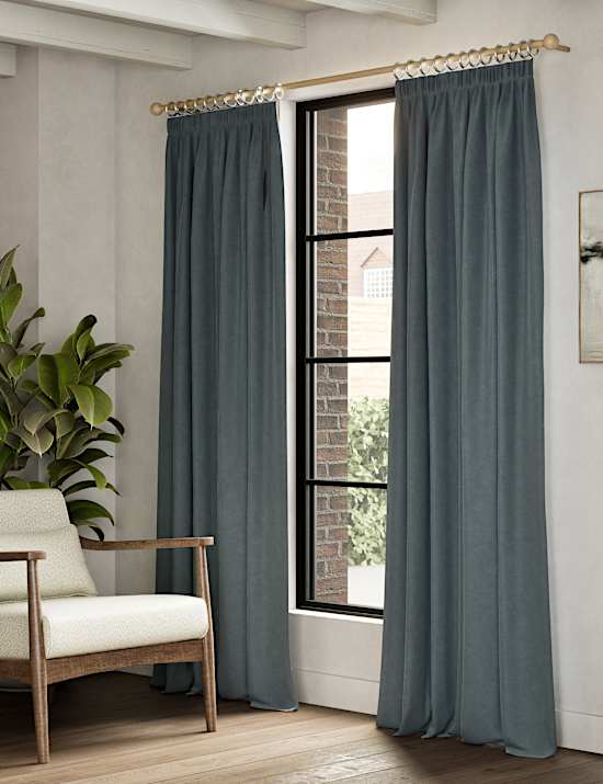 Velvet Pencil Pleat Curtains