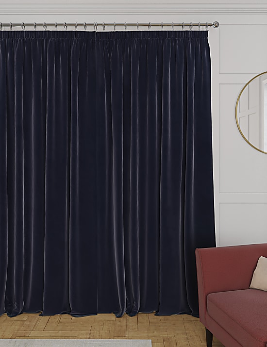 Velvet Pencil Pleat Curtains