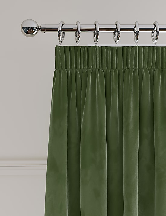 Velvet Pencil Pleat Curtains