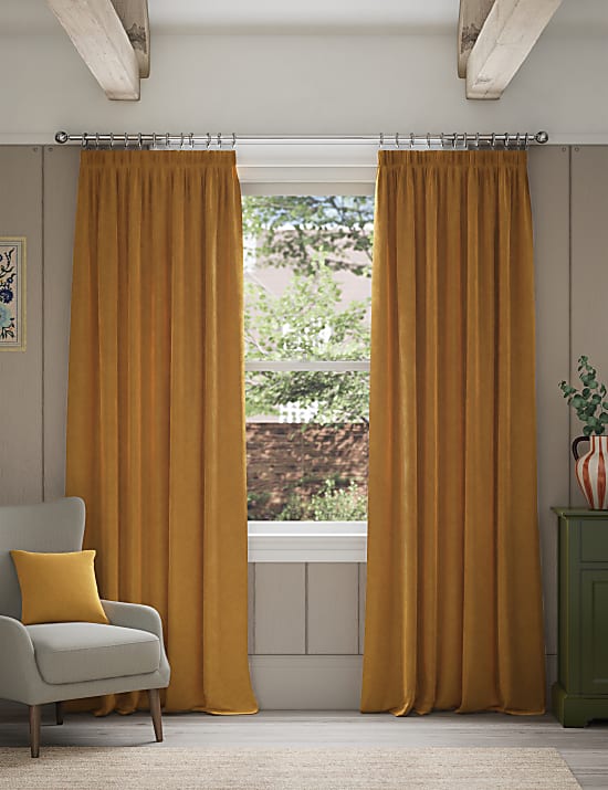 Velvet Pencil Pleat Curtains