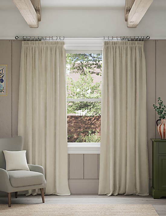 Velvet Pencil Pleat Curtains