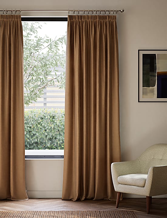 Velvet Pencil Pleat Curtains