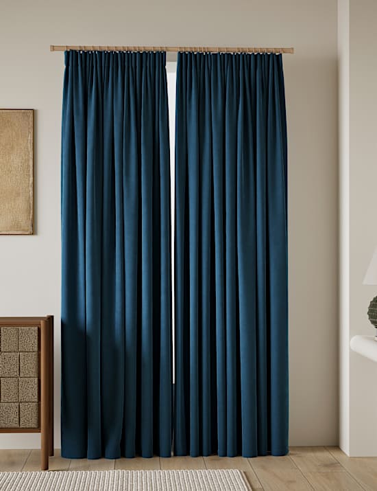 Velvet Pencil Pleat Curtains