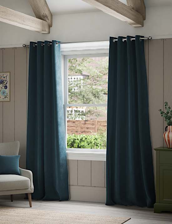 Velvet Eyelet Curtains