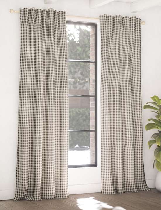 Chenille Gingham Multiway Blackout Curtains