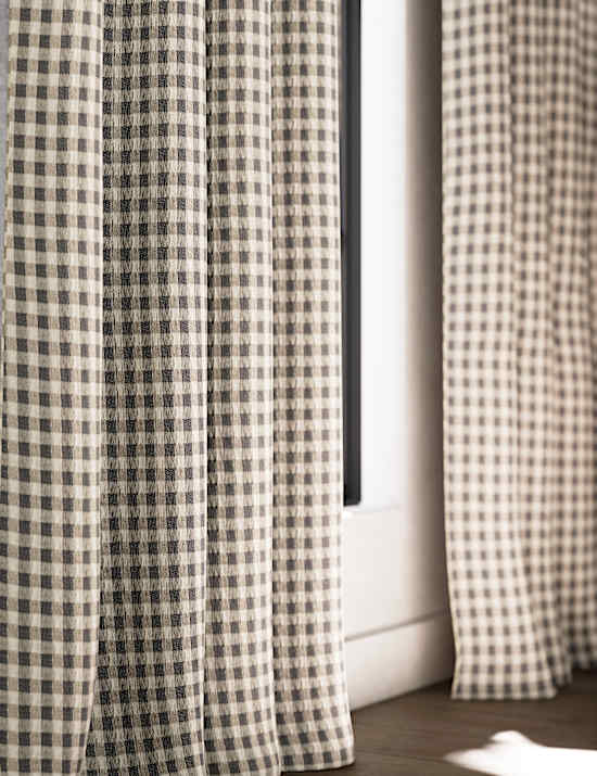 Chenille Gingham Multiway Blackout Curtains