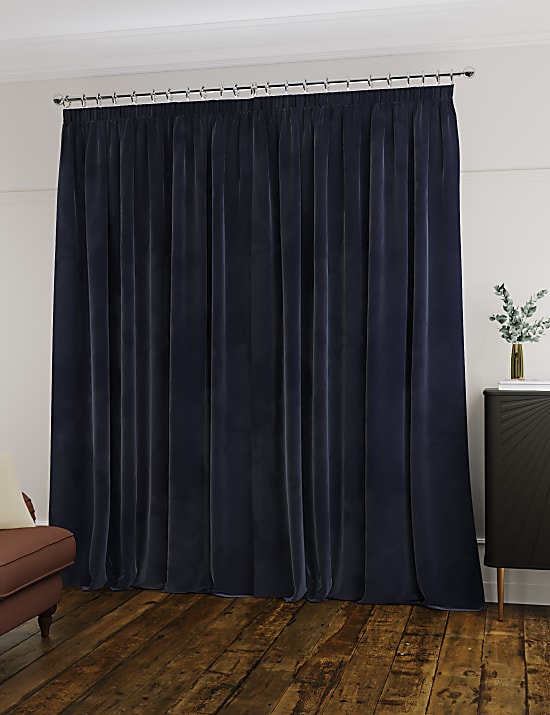Velvet Pencil Pleat Ultra Thermal Curtains