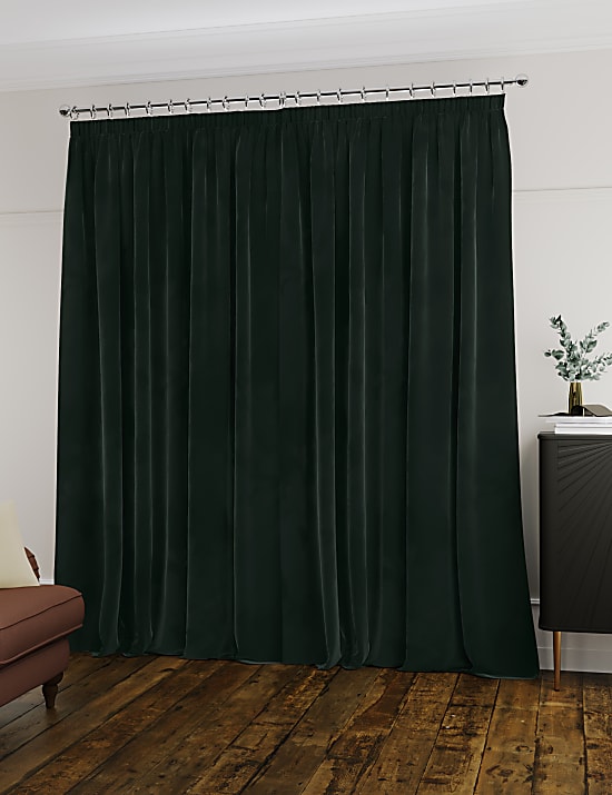 Velvet Pencil Pleat Ultra Thermal Curtains
