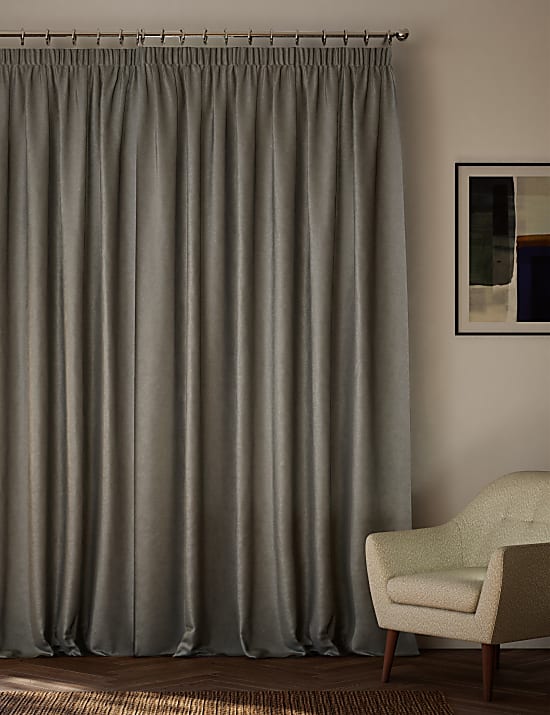 Ultra-Thermo-Vorhänge aus Samt mit Bleistiftfalten