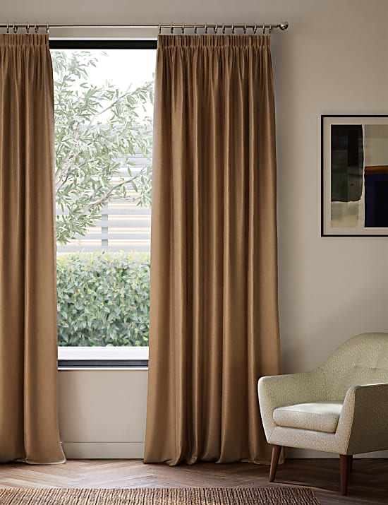 Velvet Pencil Pleat Ultra Thermal Curtains