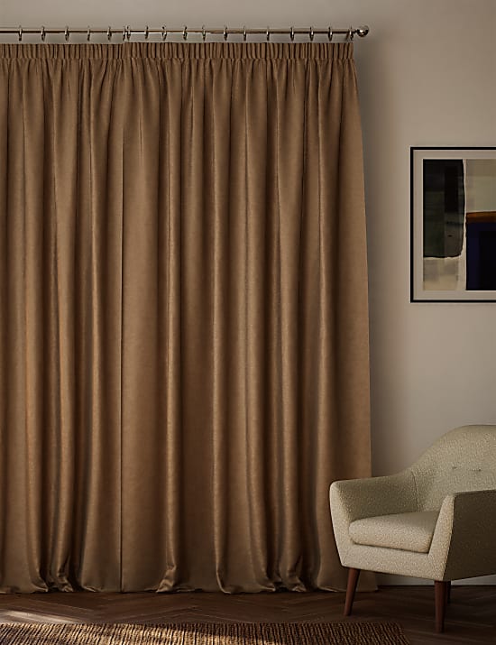 Velvet Pencil Pleat Ultra Thermal Curtains