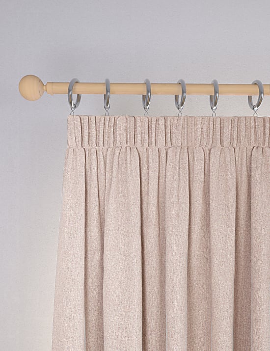 Brushed Pencil Pleat Blackout Thermal Curtains