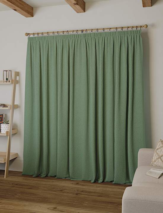 Brushed Pencil Pleat Blackout Thermal Curtains