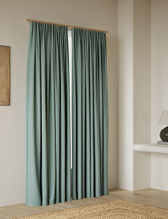Brushed Pencil Pleat Blackout Thermal Curtains