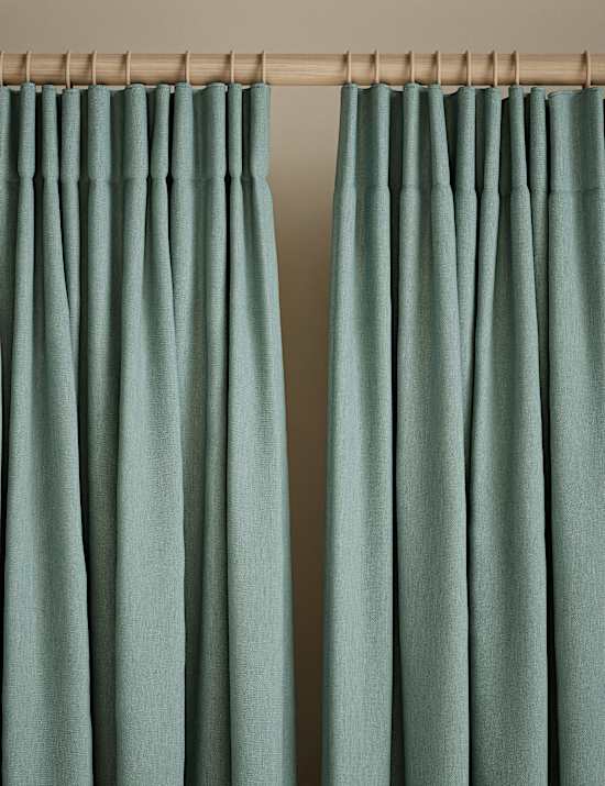 Brushed Pencil Pleat Blackout Thermal Curtains