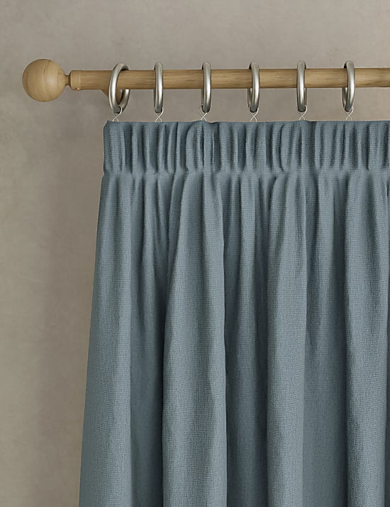 Brushed Pencil Pleat Blackout Thermal Curtains