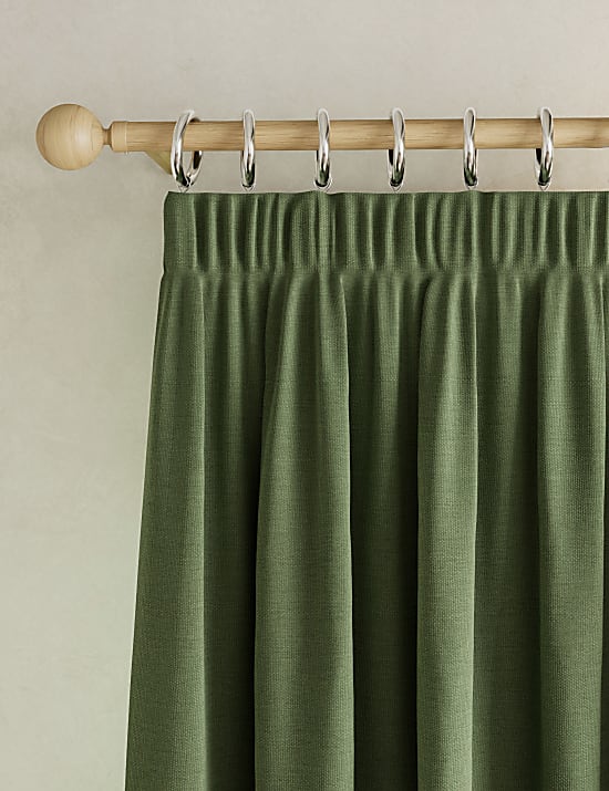 Brushed Pencil Pleat Blackout Thermal Curtains