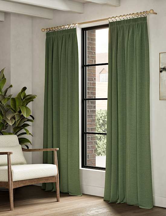 Brushed Pencil Pleat Blackout Thermal Curtains