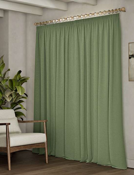 Brushed Pencil Pleat Blackout Thermal Curtains