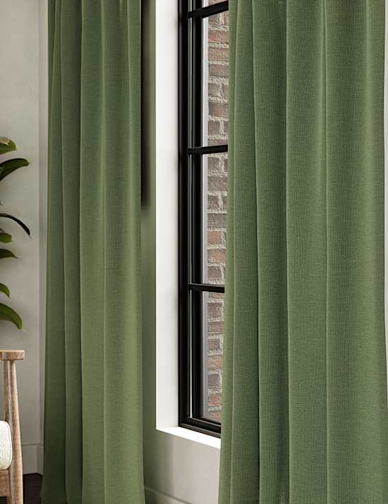 Brushed Pencil Pleat Blackout Thermal Curtains