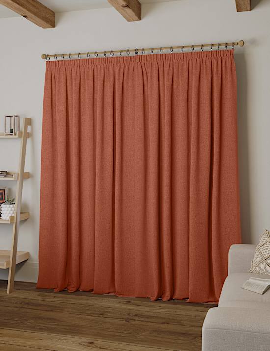Brushed Pencil Pleat Blackout Thermal Curtains
