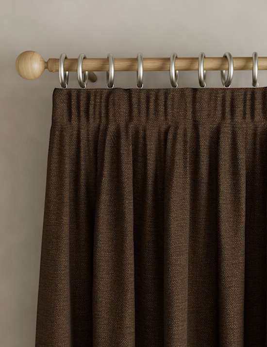 Brushed Pencil Pleat Blackout Thermal Curtains