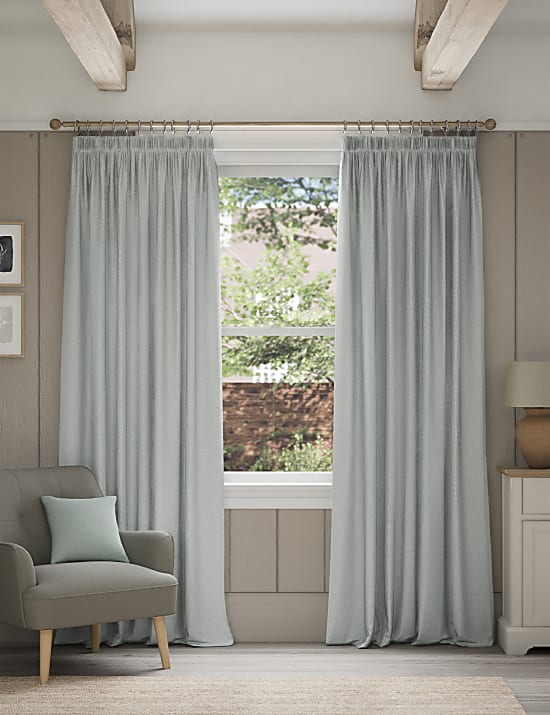Brushed Pencil Pleat Blackout Thermal Curtains