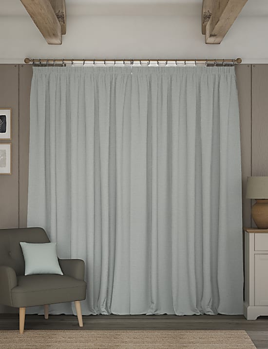 Brushed Pencil Pleat Blackout Thermal Curtains