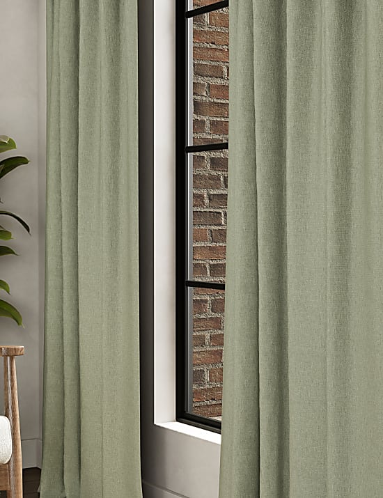 Brushed Pencil Pleat Blackout Ultra Thermal Curtains